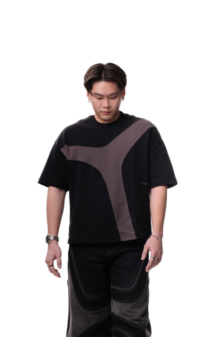 FLUX CHARCOAL BLACK BOXY TEE